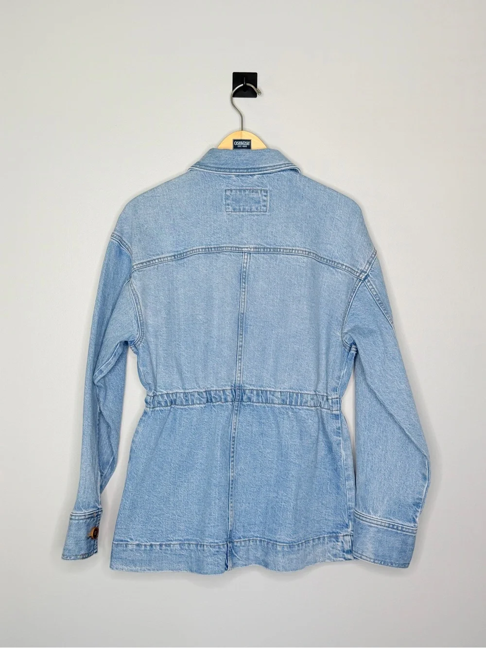 NEW LOFT Oversized Denim Long Sleeve Adjustable Waist Utility Jacket Size S - Picture 6 of 9